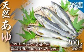【旬の天然あゆをお届け】天然あゆ（200g 約5匹） 1箱 鮎 あゆ 天然あゆ 香魚 鮮度 清流育ち 夏の味覚 BBQ 産地直送 ギフト 手土産 贈答用 贈り物 浜坂産 兵庫県