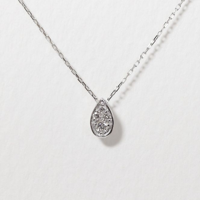 プラチナ 0.06ct しずくダイヤモンドペンダント　BQ-228