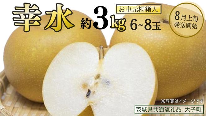 【 お中元 桐箱入り 】 幸水 約3kg (6～8玉)【2026年8月上旬発送開始】(茨城県共通返礼品：大子町) 梨 なし 果物 くだもの フルーツ