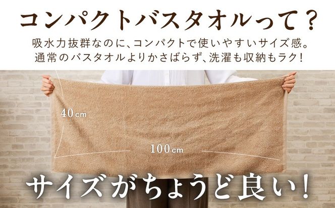 099H3812 コンパクトバスタオル 6枚 カプチーノ【速乾 中厚 ロングヘアにも最適 泉州タオル 国内製造 国産 吸水 普段使い シンプル 日用品 家族 ファミリー】