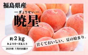 ◆2025年夏発送◆暁星～産直・桃・約2kg～ ｜ 先行予約 予約 数量限定 桃 もも モモ 果物 くだもの フルーツ 詰め合わせ 福島 ふくしま　※離島への配送不可　※2025年7月上旬～7月下旬頃に順次発送予定