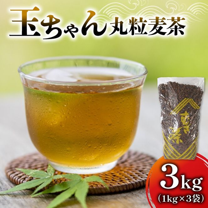 麦茶 玉ちゃん 丸粒麦茶 1kg 入れ 3袋 飲料 むぎ茶 お茶 焙煎 煮出し 八木音  静岡県 藤枝市