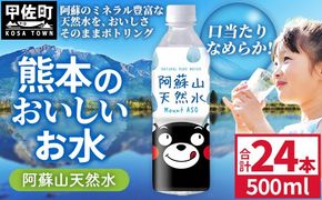 熊本のおいしいお水 阿蘇山天然水 500ml×24本（1ケース）（共通返礼品・御船町） - 天然水 水 飲料水 ミネラルウォーター 箱買い まとめ買い ペットボトル 飲料 ウォーター 軟水 防災グッズ 防災 備蓄 ローリングストック ストック 熊本県