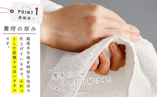 005A682 【お試し】極厚ハンドタオル 3枚 ホワイト 泉州タオル