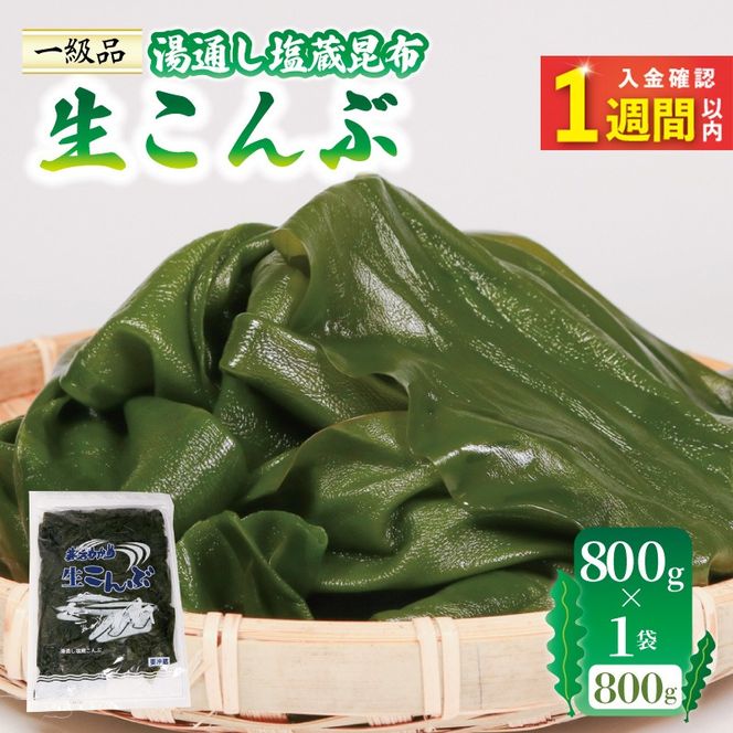【スピード発送】 塩蔵 生こんぶ 1袋（800g） [honda004_1]