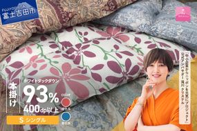 【訳あり】甲州羽毛ふとん　本掛けふとんロイヤルダウン93%（シングル/お任せ柄） 【選べる 暖色 / 寒色】　羽毛布団 シングル 寝具 掛けふとん 本掛け 布団 ホワイトダックダウン うもうふとん 山梨 富士吉田