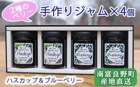 2種のベリー【ハスカップ＆ブルーベリー】手作りジャムセット 各2個 北海道 南富良野町 ジャム ベリー ハスカップ ブルーベリー ソース 