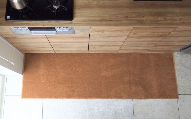 diw0375 北欧風キッチンマット ラグマットタイプ 65×255cm ノーマル型 オーカー 抗菌防臭 SEK 織人しきもの屋工房