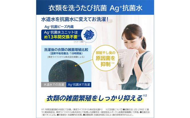東芝【標準設置費込み】抗菌ウルトラファインバブル　7kg洗濯機　AW-7DH5(W) 141305_KV99