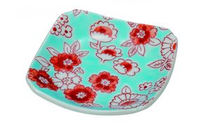 九谷焼　3号皿・フラワーシャワー水色 5枚セット a01 民芸品 工芸品 焼き物 色鮮や 食器 172111_CY2303