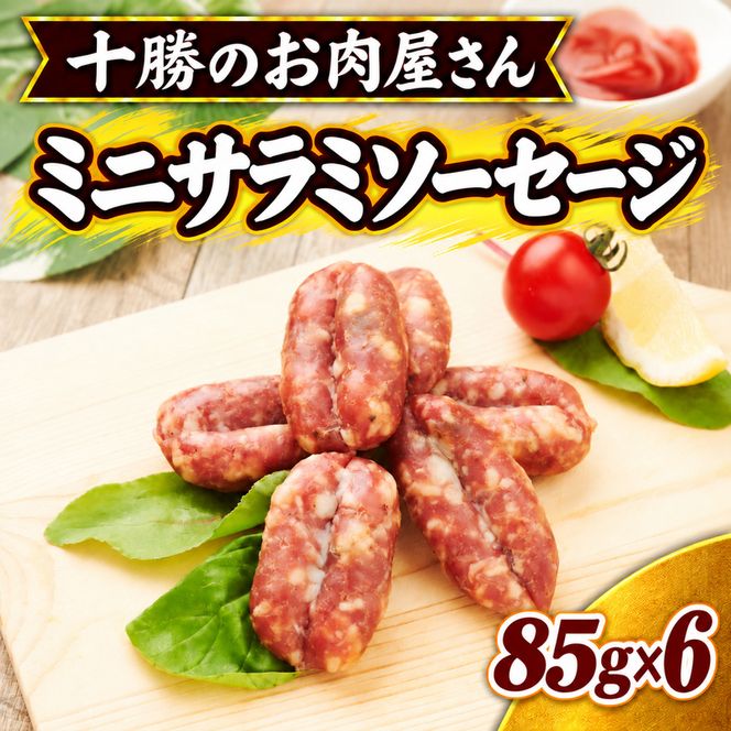 十勝のお肉屋さん ミニサラミソーセージ 85g×6パック ［うらがみミート］ 保存料不使用【 サラミ 肉 豚 国産 惣菜 おつまみ 料理 燻製 加工品 北海道 十勝 幕別 】