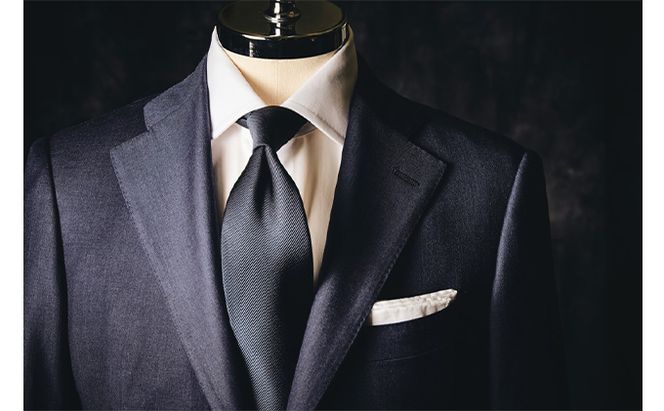 これさえあれば安心の幅広い場面に使えるネイビースーツ お仕立券 ファッション 服 男性 メンズ 