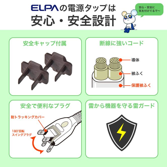 スリム回転ＵＳＢタップ　ＰＤ２０Ｗ　WB-SL4222SUC(WD) 272183_AZ201