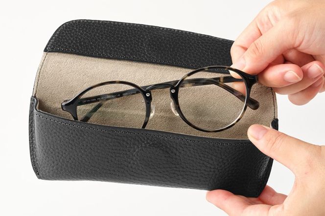 SOMES GL-14 メガネケース ブラック [ソメスサドル 北海道 砂川市 12260920] ソメス バッグ メンズ レディース 本革 革 革製品 鞄 かばん レザー