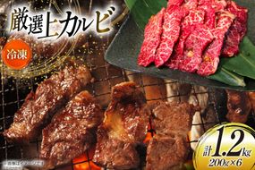 カルビ 焼肉 上カルビ 200g 6パック 計1.2kg [焼肉銀座園 北海道 砂川市 12260730-c] 冷凍 焼き肉 牛 牛肉 肉 小分け やきにく