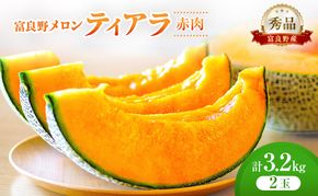 ＜2026年発送＞富良野メロン (赤肉) 秀品 ティアラ 約1.6kg/2玉 [ メロン フルーツ 果物 北海道 富良野 ]