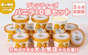 5ヵ月定期便 プレンティーズ バニラ 10個セット アイス アイスクリーム 氷菓 バニラアイス バニラ味 バニラ フレーバー バニラビーンズ スタンダードバニラ ローカルアイス ご当地グルメ お取り寄せ 送料無料 神奈川県 茅ヶ崎市