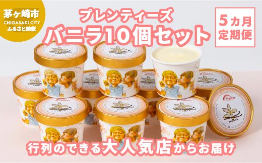5ヵ月定期便 プレンティーズ バニラ 10個セット アイス アイスクリーム 氷菓 バニラアイス バニラ味 バニラ フレーバー バニラビーンズ スタンダードバニラ ローカルアイス ご当地グルメ お取り寄せ 送料無料 神奈川県 茅ヶ崎市