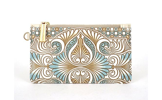 【文庫屋大関】すっきりカードケース　ロカイユ＜ブルーグレー＞【皮革工芸品】 ファッション小物 雑貨 フラグメントケース 小銭入れ付き 収納 スマート 日本製 青 