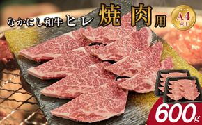 宮崎県西ノ原牧場・なかにし和牛ヒレ焼肉用 600g（ヒレ 赤身 牛肉 肉 黒毛和牛 お肉 焼肉 BBQ なかにし和牛）