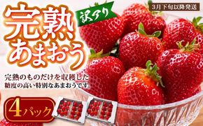 【訳あり】完熟あまおう 4パック 合計約1.1kg 【2027年1月上旬～3月上旬までに出荷予定】いちご 苺 イチゴ 果物 フルーツ