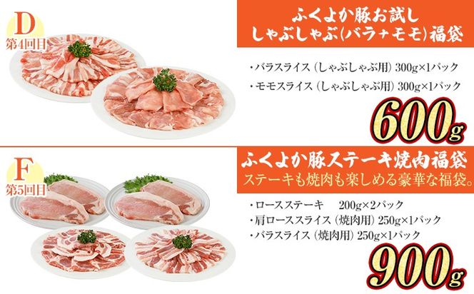 【頒布会】福袋 豚肉 しゃぶしゃぶ 焼肉 切り落とし ステーキ ふくよか豚 定期便 豚肉ざんまいセット ロース 肩ロース バラ ミンチ 肩ロース 小分け ブタ肉 ぶた肉 冷凍 福岡県 福岡 九州 グルメ お取り寄せ