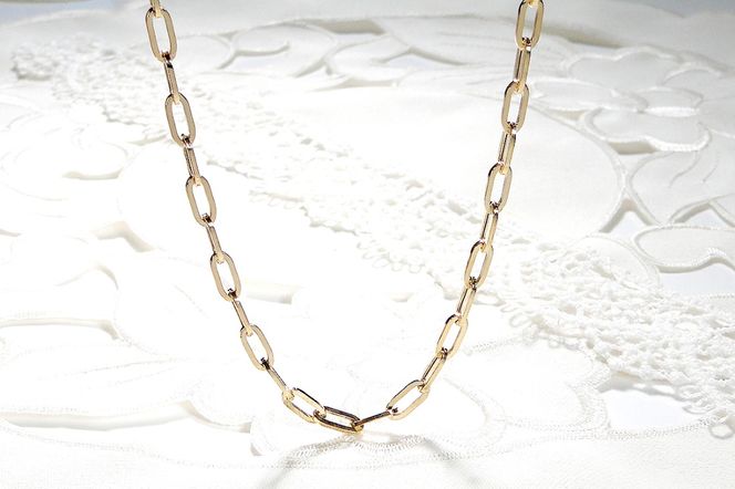 K18YGペーパークリップチェーンネックレス 幅3.6ミリ 中空 CSN00188-18Y SWAV068