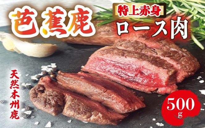 【予約受付】天然芭蕉鹿 特上赤身ロース肉500g 【sris0001】