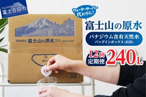 【12か月お届け】バナジウム天然水定期便 富士山の原水 20L BIB 防災 保存 ストック 防災グッズ 備蓄 山梨 富士吉田