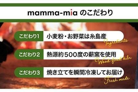 【全12回 定期便】大地の恵み！ 糸島産 の 野菜 をふんだんに使用した 薪 窯焼き ピッツァ 5枚 セット 《糸島市》【mamma-mia】 [AUH023]