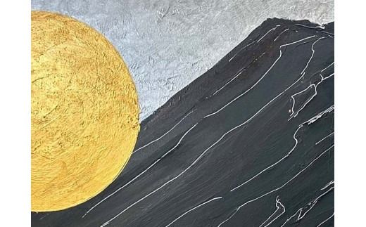 富士山溶岩パワーアート「開運黒富士と昇雲」 絵画 富士山 溶岩 アート インテリア パワーアート 出世富士 額縁付 山梨 富士吉田