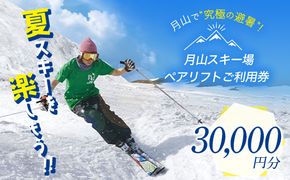 FYN6-541 月山スキー場ペアリフトで使える リフトご利用券 30000円分 月山スキー 月山登山 スキー 登山 山登り ハイキング トレッキング 旅行 体験 チケット 山形県 西川町 月山
