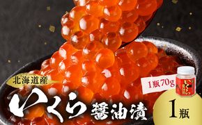 北海道産 いくら醤油漬セット 70g×1瓶 ( 海鮮 魚介類 魚卵 鮭卵 いくら イクラ 醤油 醤油漬け 海鮮丼 小分け 瓶詰め 北海道 贈答 ギフト プレゼント 贈り物 お中元 御中元 )【035-0059】