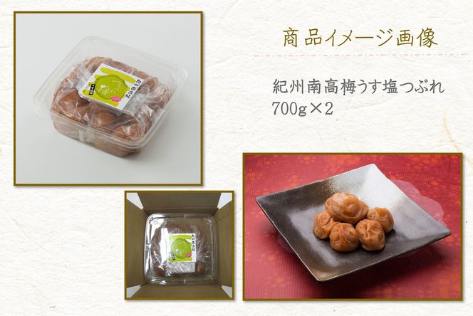 【定期便・3ヵ月毎 全3回】ご家庭用 紀州南高梅 うす塩 つぶれ 700g×2 ［YM15］ 303446_DX90032