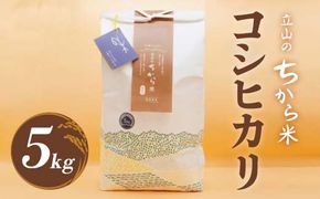 立山のちから米 令和7年産 コシヒカリ 5kg こしひかり 銘柄米 ブランド米 国産 米 お米 日本米 ギフト 贈り物 備蓄 防災 食品 F6T-911