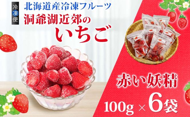 役に立ちます 冷凍カット果物 いちご100g×6袋 果物類 苺 イチゴ 冷凍 カット 果物 小分け 時短 弁当 簡単 調理 便利  国産 北海道 洞爺湖町