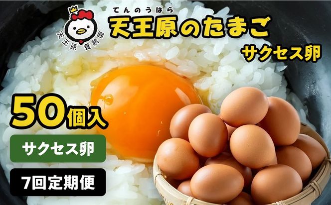 【定期便】7回定期 【天王原のたまご】 サクセス卵 50個入り 【定期便 7回定期便 セット たまご 卵 玉子 タマゴ 濃厚 ハリ 弾力 ボリューム 甘味 旨味 卵黄 風味 生 コク 甘味 卵かけご飯 卵焼き 目玉焼き オムレツ 茶碗蒸し お菓子作り パンの材料】