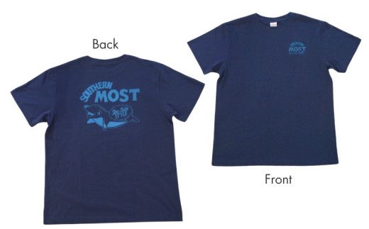 くじらとイルカのペアTシャツ(Lサイズ　黒・紺セット)【hok146】