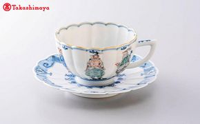 加賀九谷焼〈山本長左〉カップソーサー　異邦人【高島屋選定品】[60C0644] F6P-3202