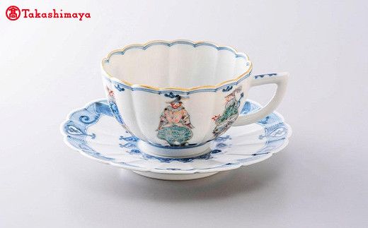 加賀九谷焼〈山本長左〉カップソーサー　異邦人【高島屋選定品】[60C0644] F6P-3202