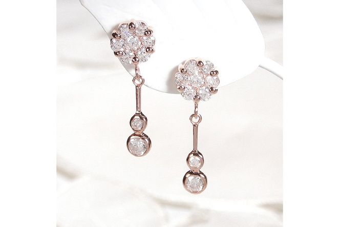 ピアス K18PG ピンクゴールド ダイヤモンド 【0.9ct】フラワー ピアス K18PG ピンクゴールド ダイヤモンド 【0.9ct】フラワー
