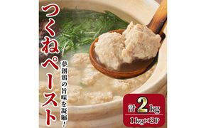 つくねペースト(計2kg)鶏肉 鳥肉 とりにく ペースト 惣菜 弁当 おかず つくね 冷凍【C-31】【株式会社 英楽】