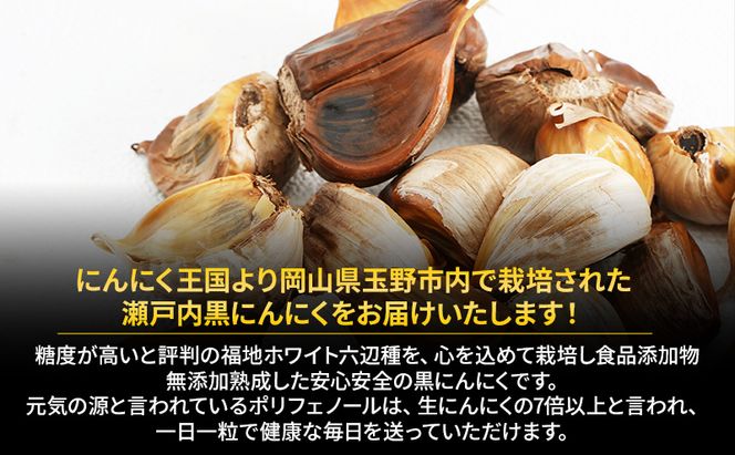 瀬戸内 熟成 黒にんにく 福地ホワイト六辺 200g 1袋 にんにく ニンニク ホワイト 六辺 野菜 国産 岡山 