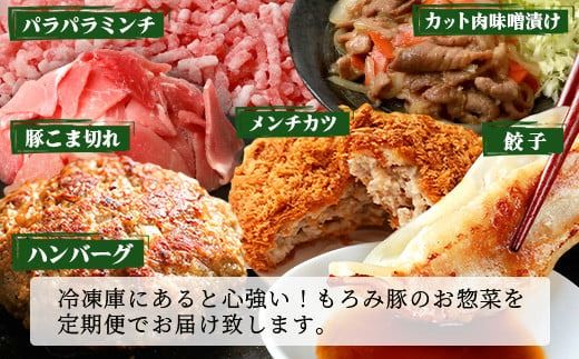 定期便 6回配送 もろみ豚 バラエティ定期便 【 沖縄 石垣 6ヵ月 精肉 細切れ こま切れ 小間切れ 切り落とし ミンチ ハンバーグ メンチカツ 餃子 豚肉 肉 惣菜 総菜 頒布会 もろみ みそ漬け 味噌漬け おかず 】AH-22-1