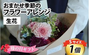 おまかせ季節のフラワーアレンジ（生花）Ｓサイズ【母の日申込期日：4/26（日）まで】【母の日発送予定日：～5/11（月）まで】お好み、着日指定可能 日本製 フラワーアレンジメント ギフト フラワーギフト 贈り物 贈答用 贈答 お花 フラワー お歳暮 花束 日付指定