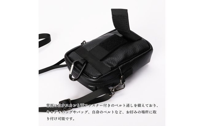 CREEZAN GOLF クリーザンゴルフ マルチケース ブラック CCGI-017-02 / ゴルフ ミニショルダーバッグ ゴルフバッグ 軽量 収納力 水濡れに強い 高機能合成皮革 ショルダーストラップ付き シンプル デザイン