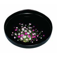 丸盆 梅型山道盆 黒 コスモス（金蒔絵） ［YG449］ 303446_CC447