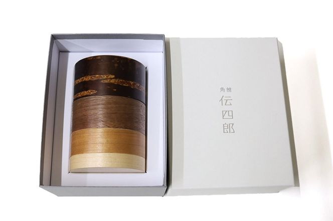 角館樺細工《藤木伝四郎商店》輪筒4色 茶筒 無地皮 角館工芸協同組合|02_kdk-490101