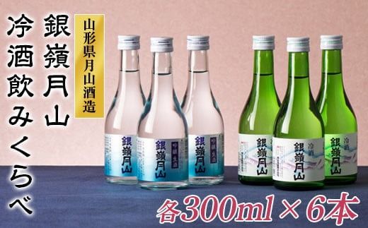 FYN6-583 山形の地酒【銀嶺月山】冷酒飲みくらべセット各300ml×6本 山形県 西川町