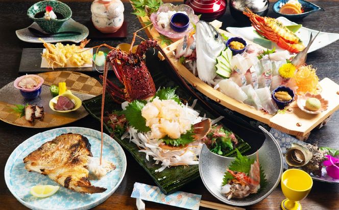 【平日限定】天草浜辺の宿 美波 石あかり 伊勢海老コース ペア宿泊券（1泊2食付き） 宿泊 宿泊券 ペア 2人 チケット 観光 旅行 お食事 食事券 宿 旅館 熊本県 上天草市